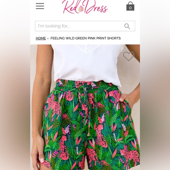 Red Dress Boutique Pants - Palms Away Elastic Waist Leopard shorts